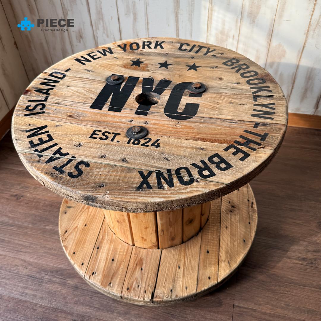 ケーブルドラム 電線ドラム テーブル アメリカン インテリア ガレージ 古材NY