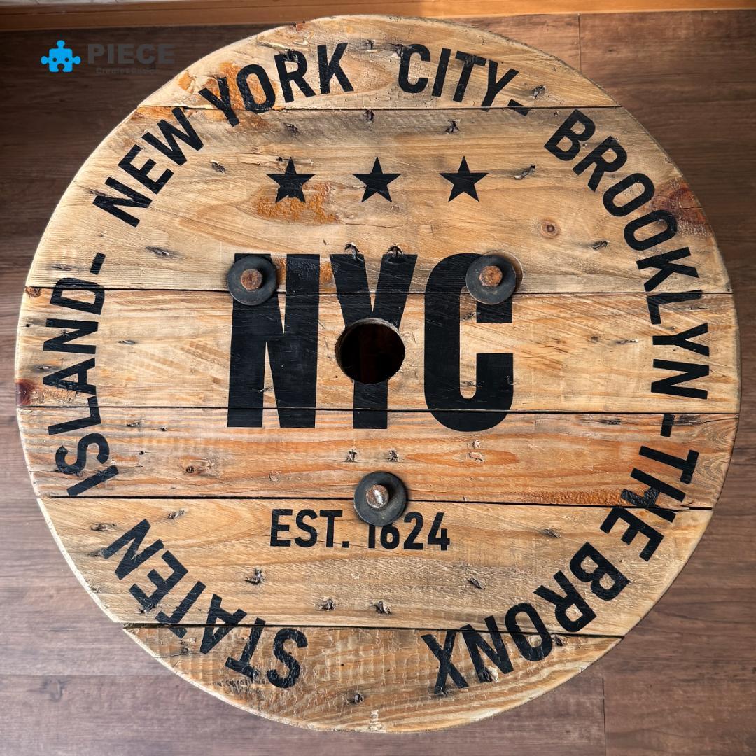 ケーブルドラム 電線ドラム テーブル アメリカン インテリア ガレージ 古材NY