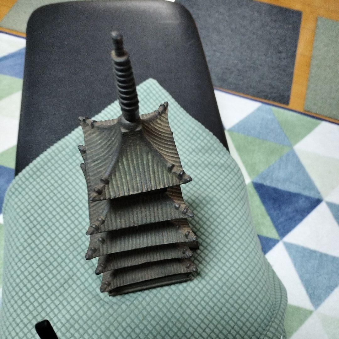 お宝?骨董 鋳鉄製 五重塔 約35cm作者不明