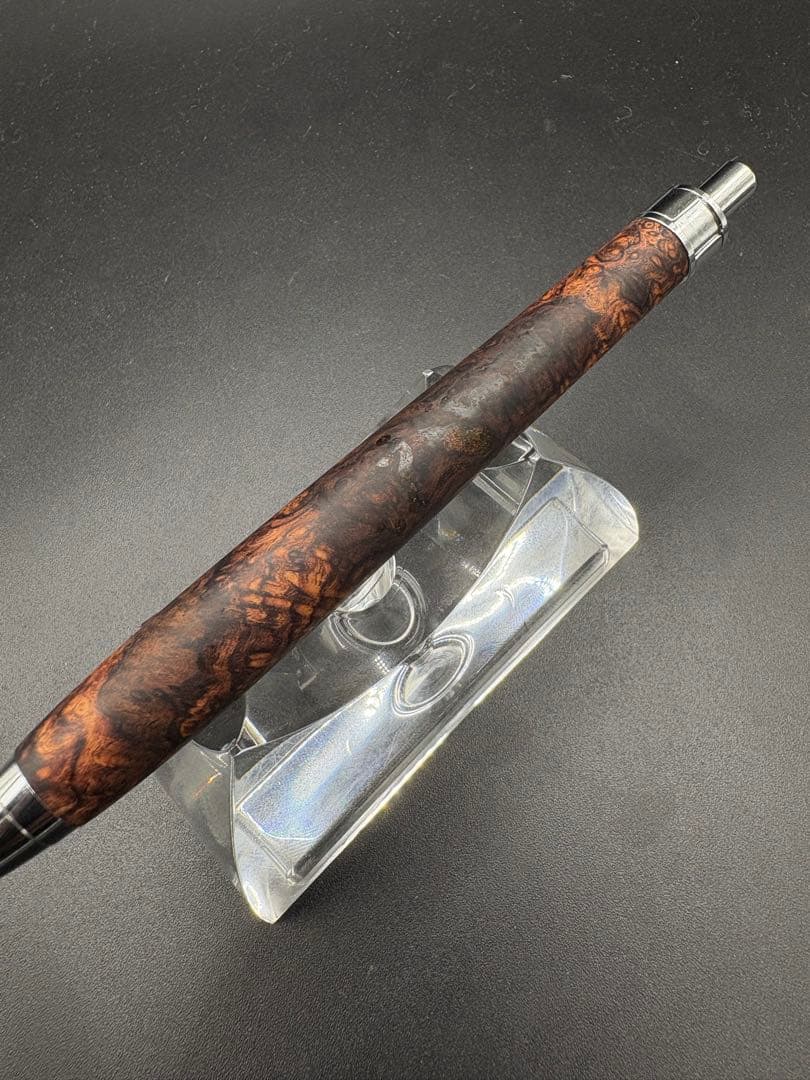 495極上　ホンジュラスローズウッド　瘤杢　木軸シャーペン　ボールペン