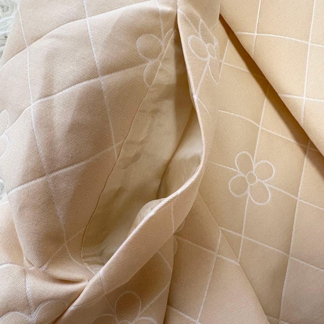 【未使用品】リボン　花柄　キルト風ジャカード　エムズグレイシー　スカート　パール