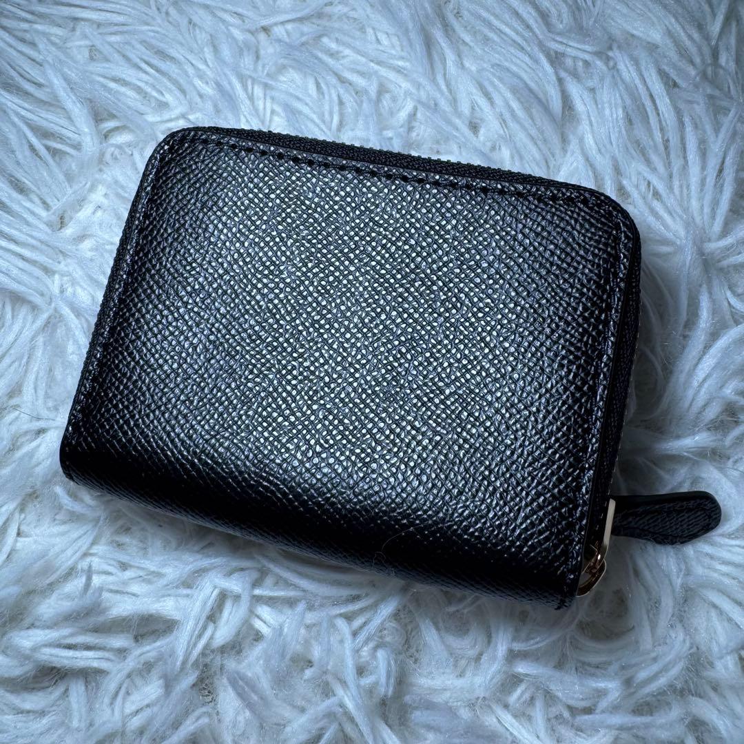 ☆【新品・未使用】COACH 三つ折り財布 ブラック クロスグレイン レザー☆