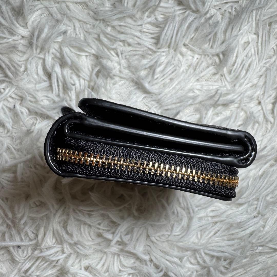 ☆【新品・未使用】COACH 三つ折り財布 ブラック クロスグレイン レザー☆