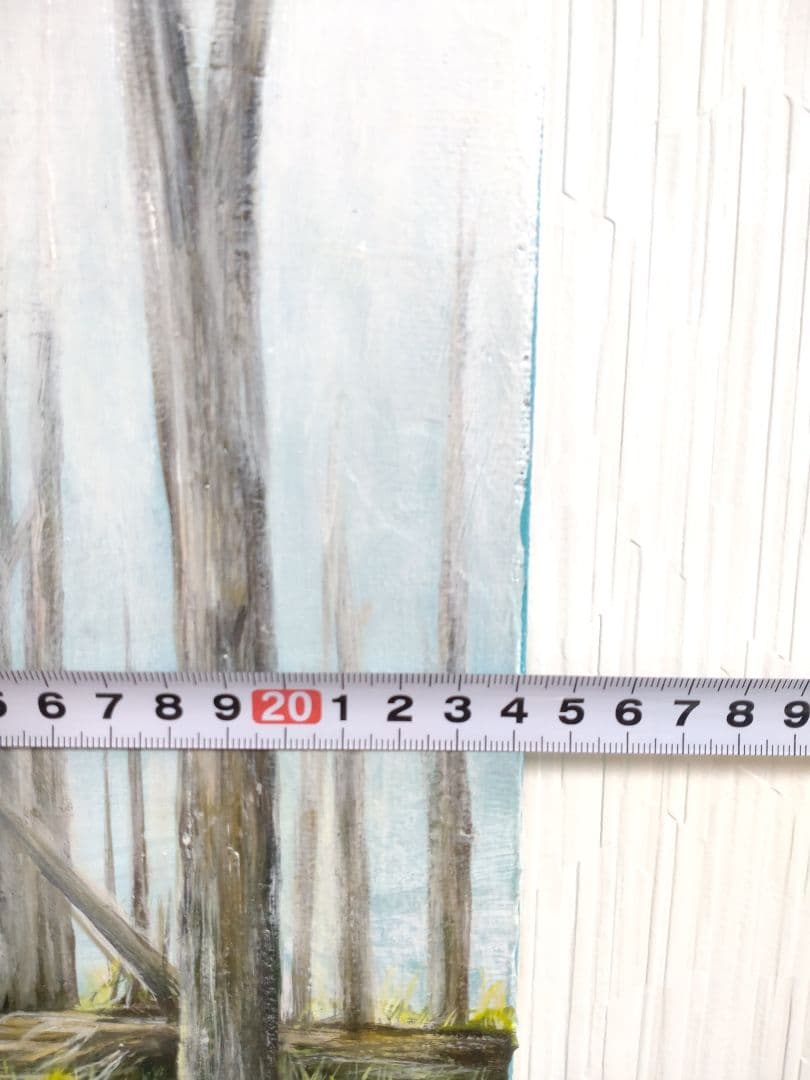 油絵◆幻想的な風景画【白の静寂】1点物の原画/作者サイン入り◆F4号サイズ