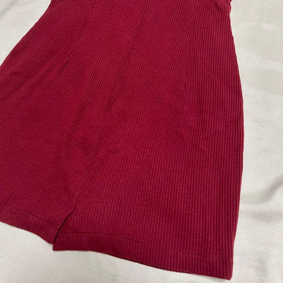 Robe de Fleurs バーガンディ タイトドレス