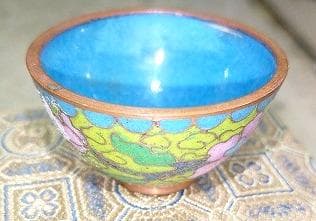 『集雅灯？　集雅軒？　七宝焼ぐい飲み 銅器 ガラス工芸 お猪口 中国古美術』