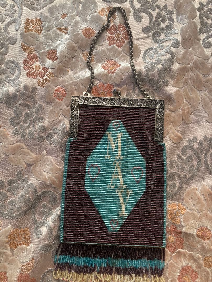 vintage ビーズ　ハンドバッグ