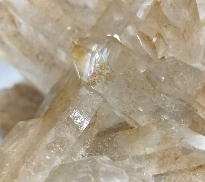 ブラジル産 虹入り スモーキータンジェリンクォーツ クラスター L