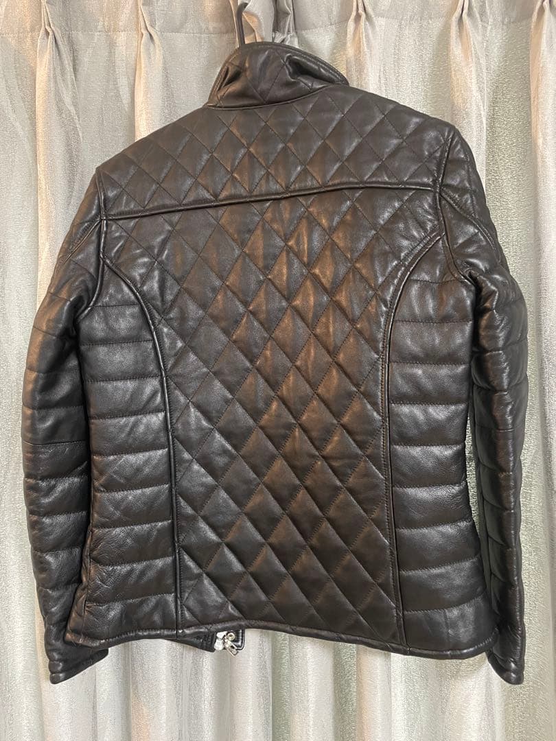 BlackbyVanquishダイヤキルトラムレザースタンドライダースM未使用