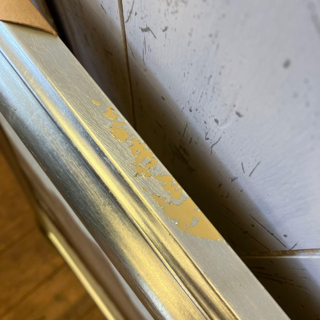 ヴィンテージ 大判 風景画 絵画 油絵 油彩画 舟 帆船 額縁 額装 インテリア