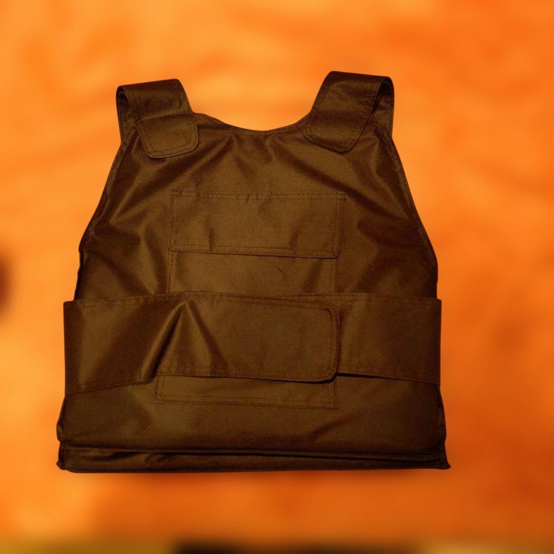 本物 黒 ボディアーマー マジックテープ付き