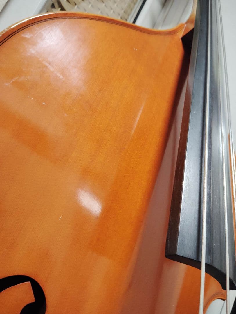 コントラバス ウッドベース スズキ ケース付 表単板 エヴァピラッツィ弦