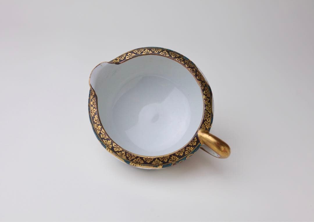 九谷焼　寿老人　細密絵　青海波　七宝図　青粒　煎茶器　急須　茶碗