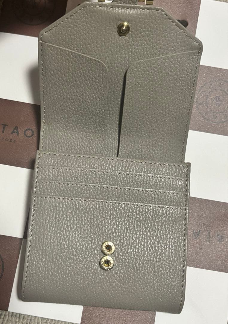 ATAO アタオ ROTOLO ロトロ 二つ折り財布 グレージュ 付属品付き