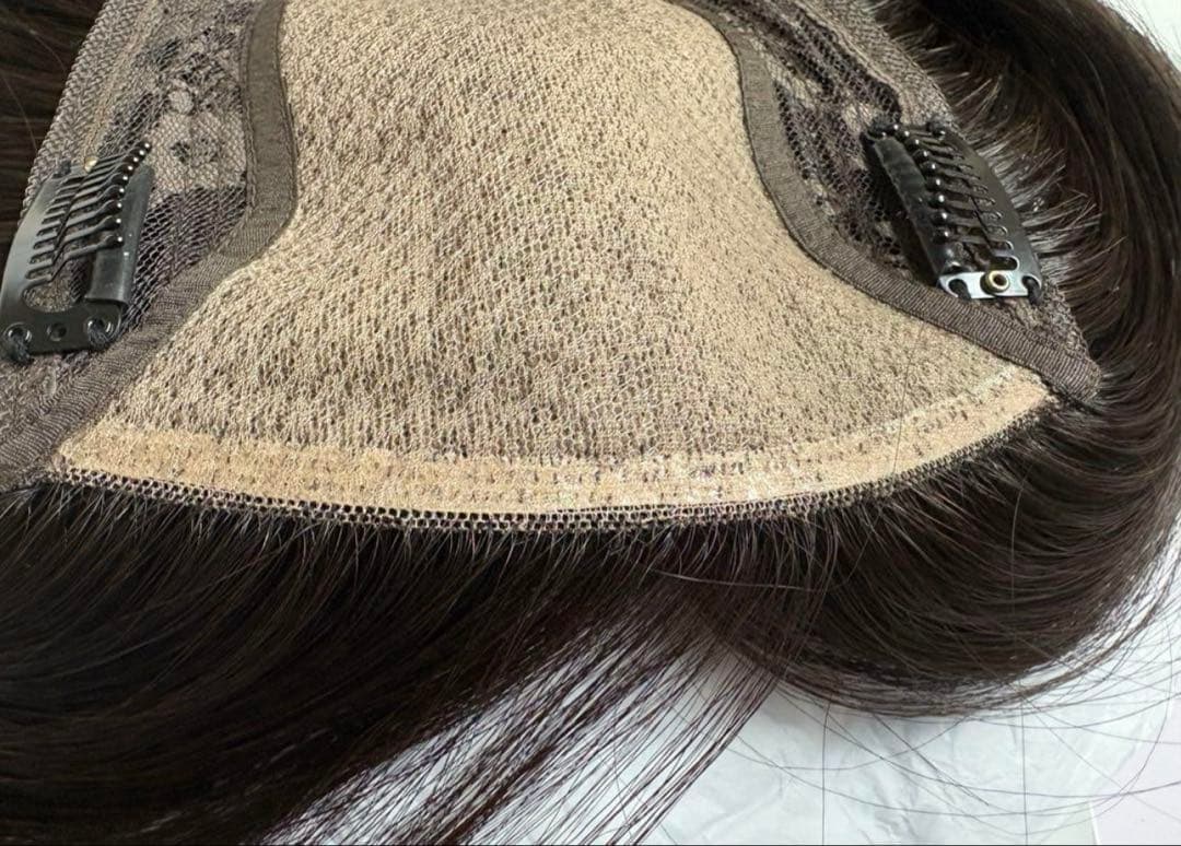 百合子ウィッグ　ショートヘア用ヘアピース　スキンレースタイプ レミー人毛100%