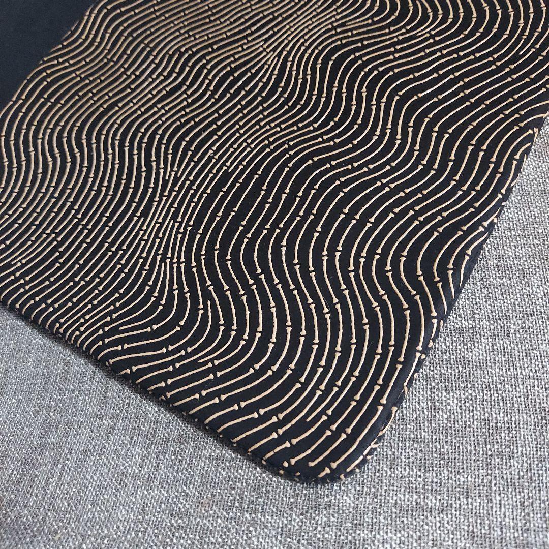 【新品】甲州印傳 印傳屋 鹿革 袋物 ブラック 巾着