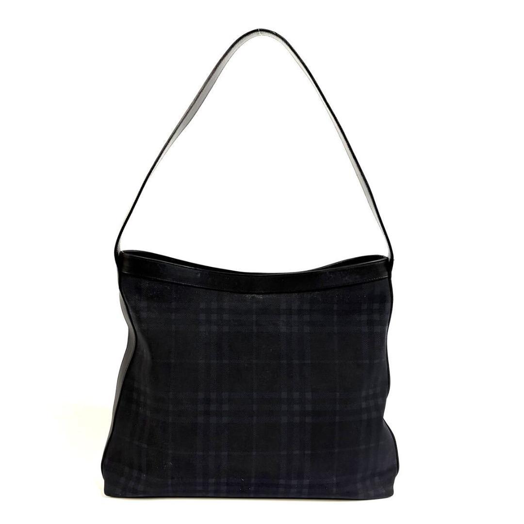 【美品】バーバリー PVCレザー 肩掛けショルダーバッグ グレー イタリア製