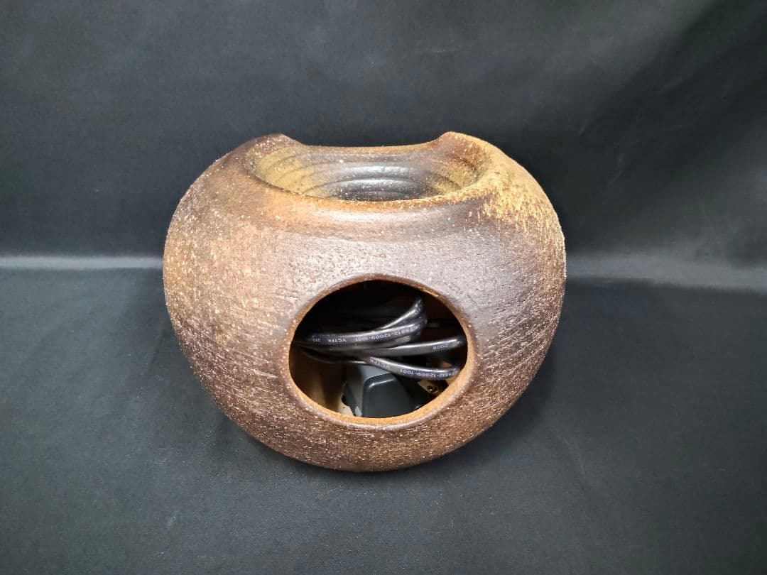 ​【動作確認済】信楽焼 陶器製つくばい 電動 水循環 室内用 水琴窟/蹲