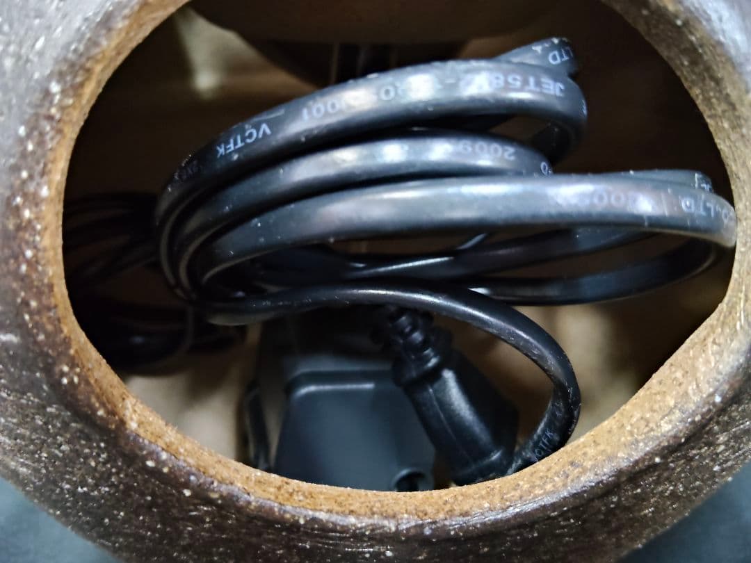 ​【動作確認済】信楽焼 陶器製つくばい 電動 水循環 室内用 水琴窟/蹲