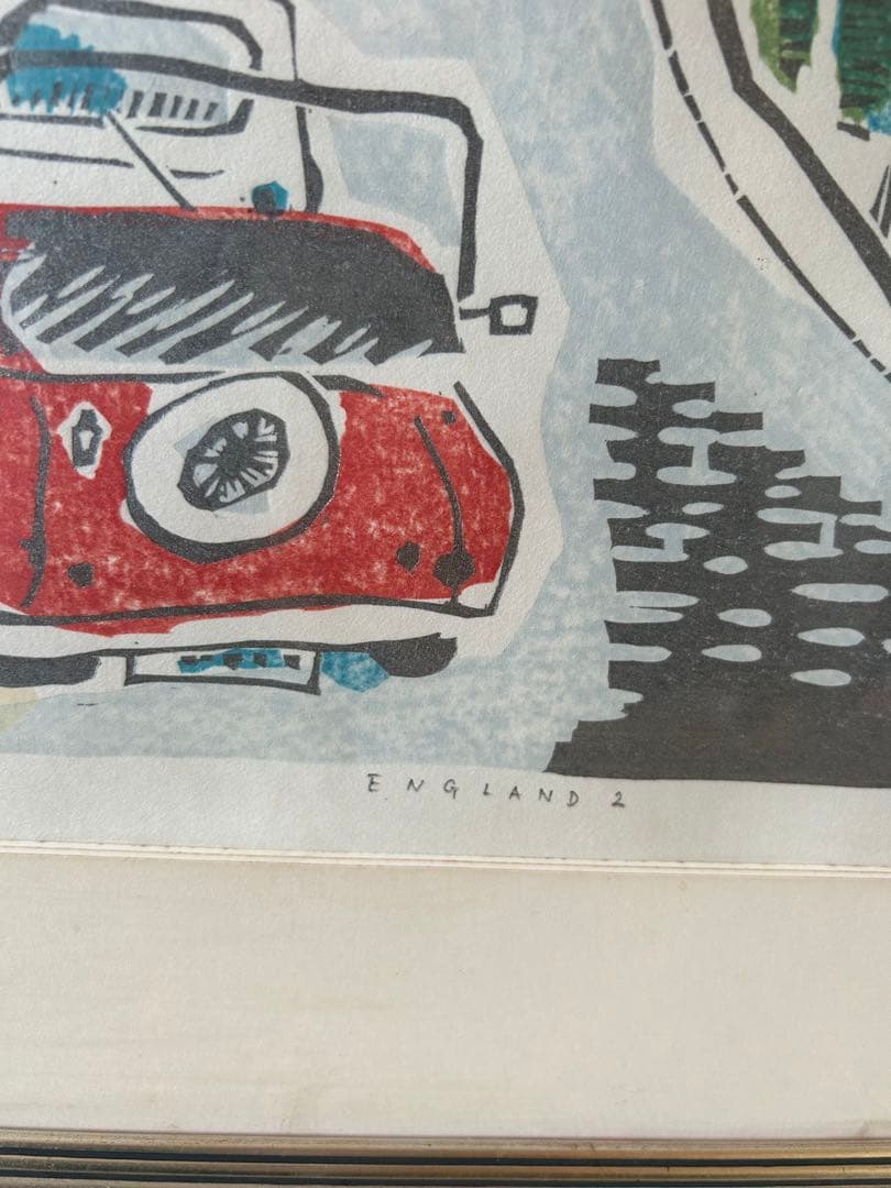 染谷ひさお　木版画「ENGLAND」　31/300
