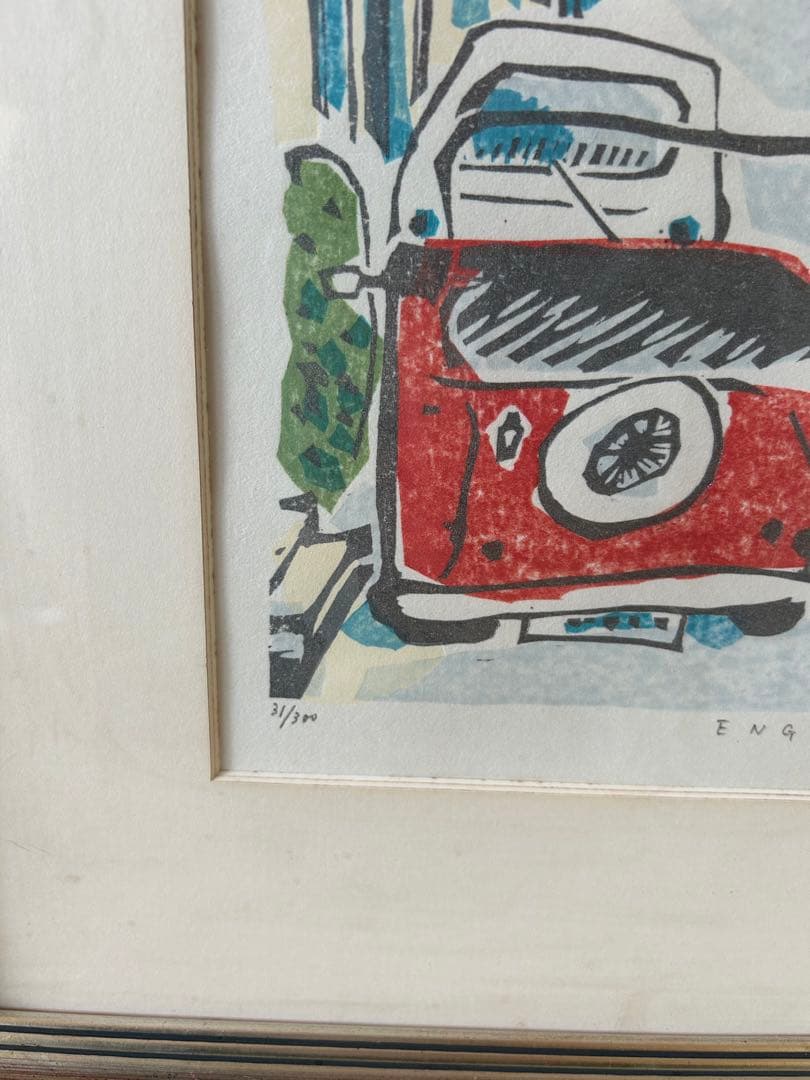 染谷ひさお　木版画「ENGLAND」　31/300