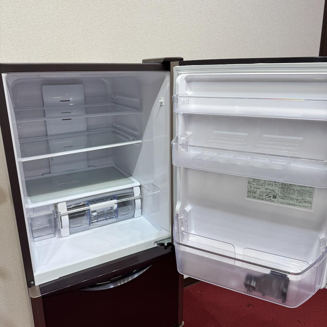 東京23区送料無料　美品日立3ドア冷蔵庫265L　ガラストップ　清掃/除菌済み