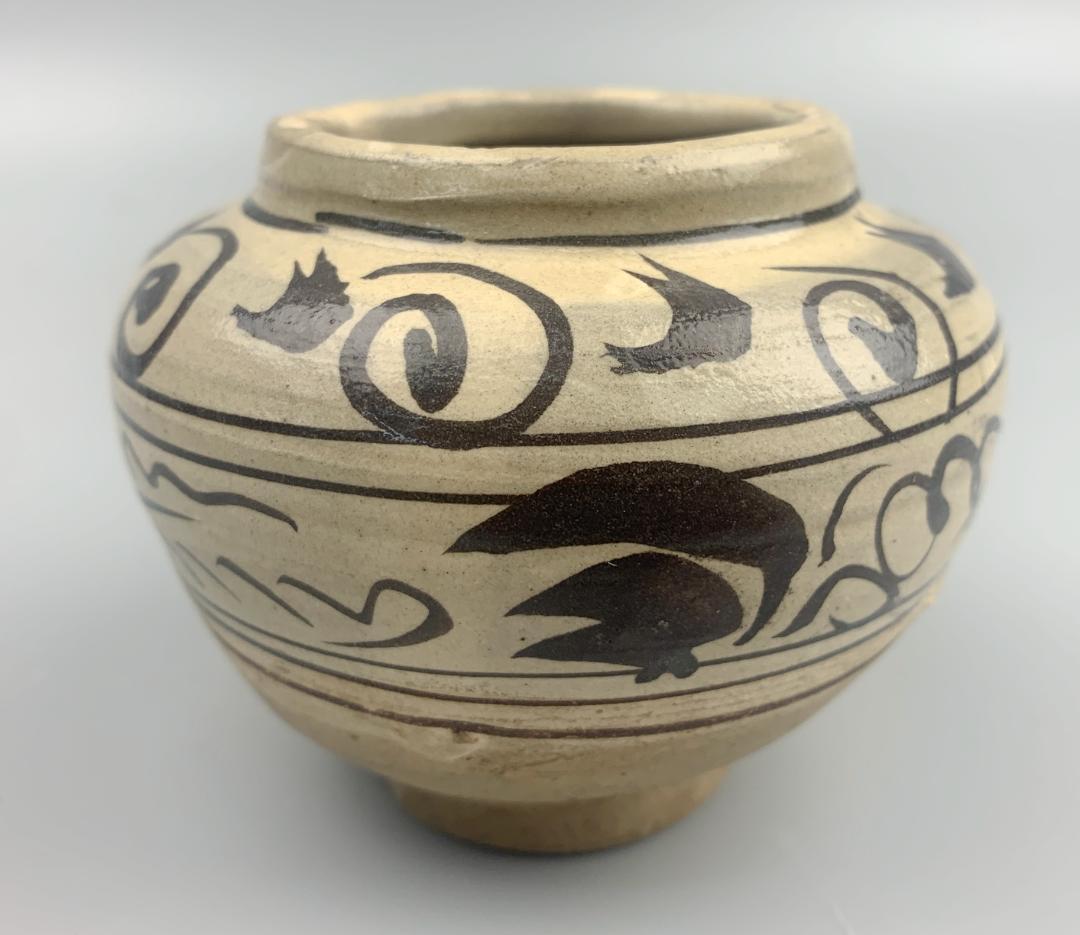 磁州窯小壺　中国美術　民家蔵出し　骨董品　時代物　元　合箱