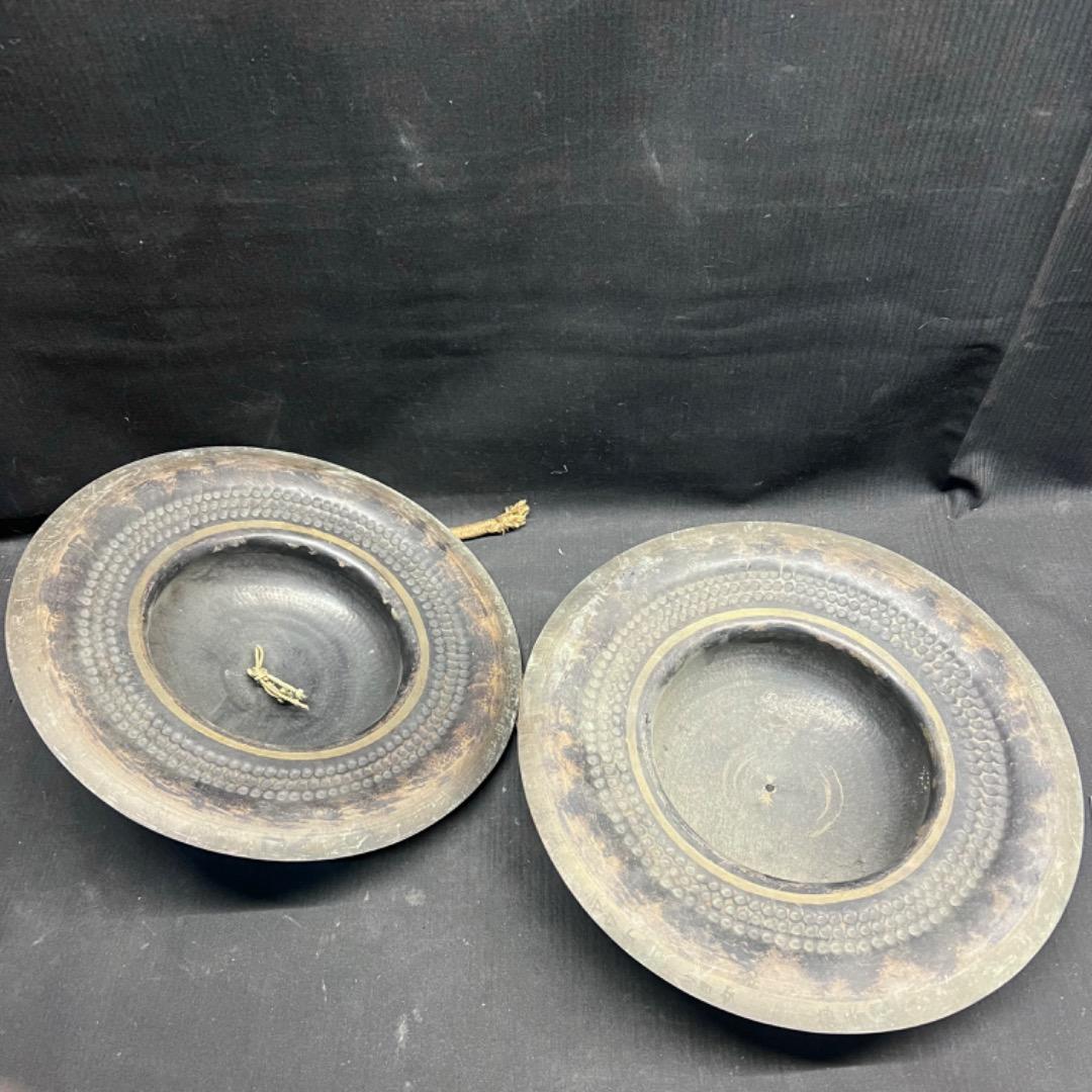 〇Bi1062 古銅 どら チャッパ シンバル　銅鑼