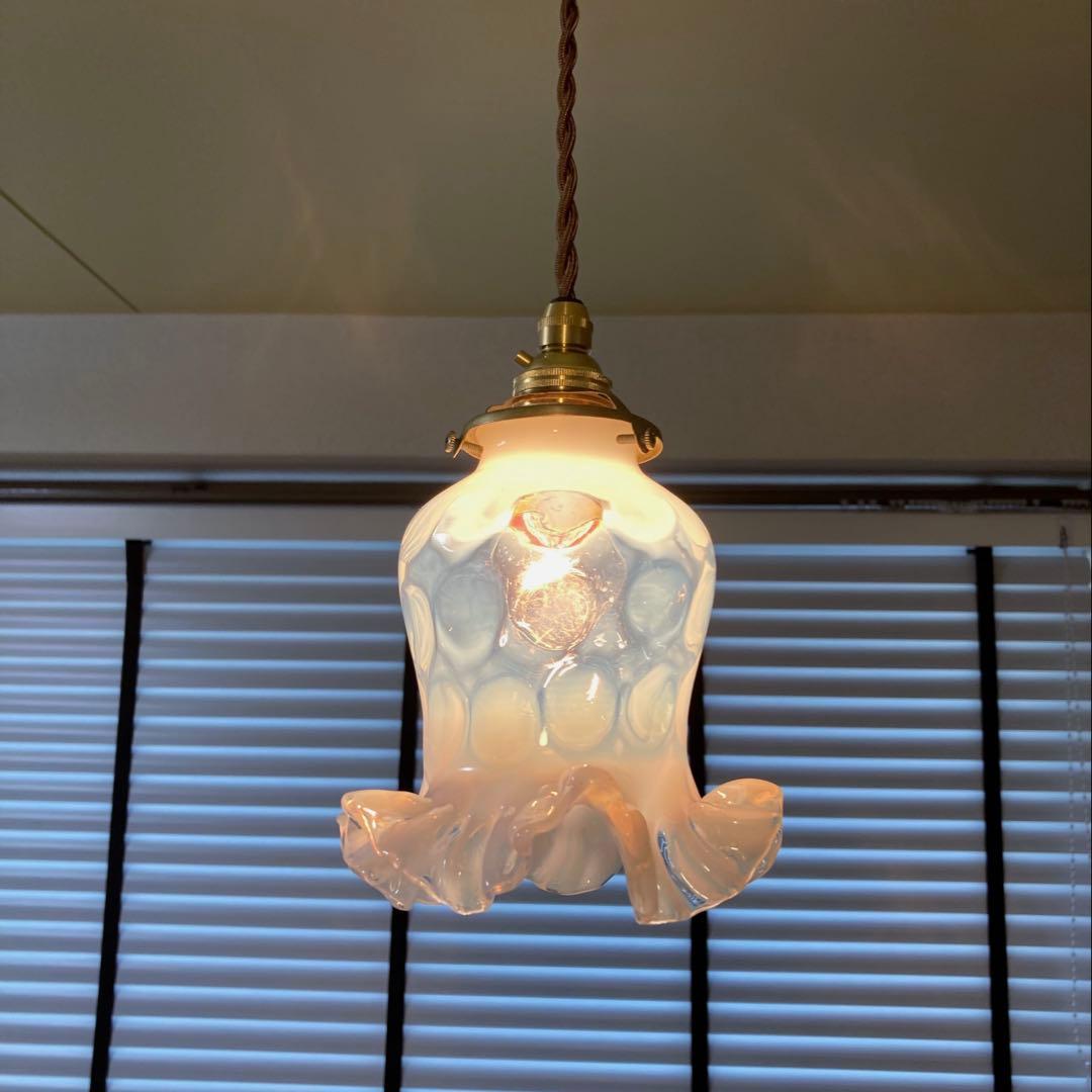 フェントン　1940年　オパールセント　ランプシェード　アンティーク