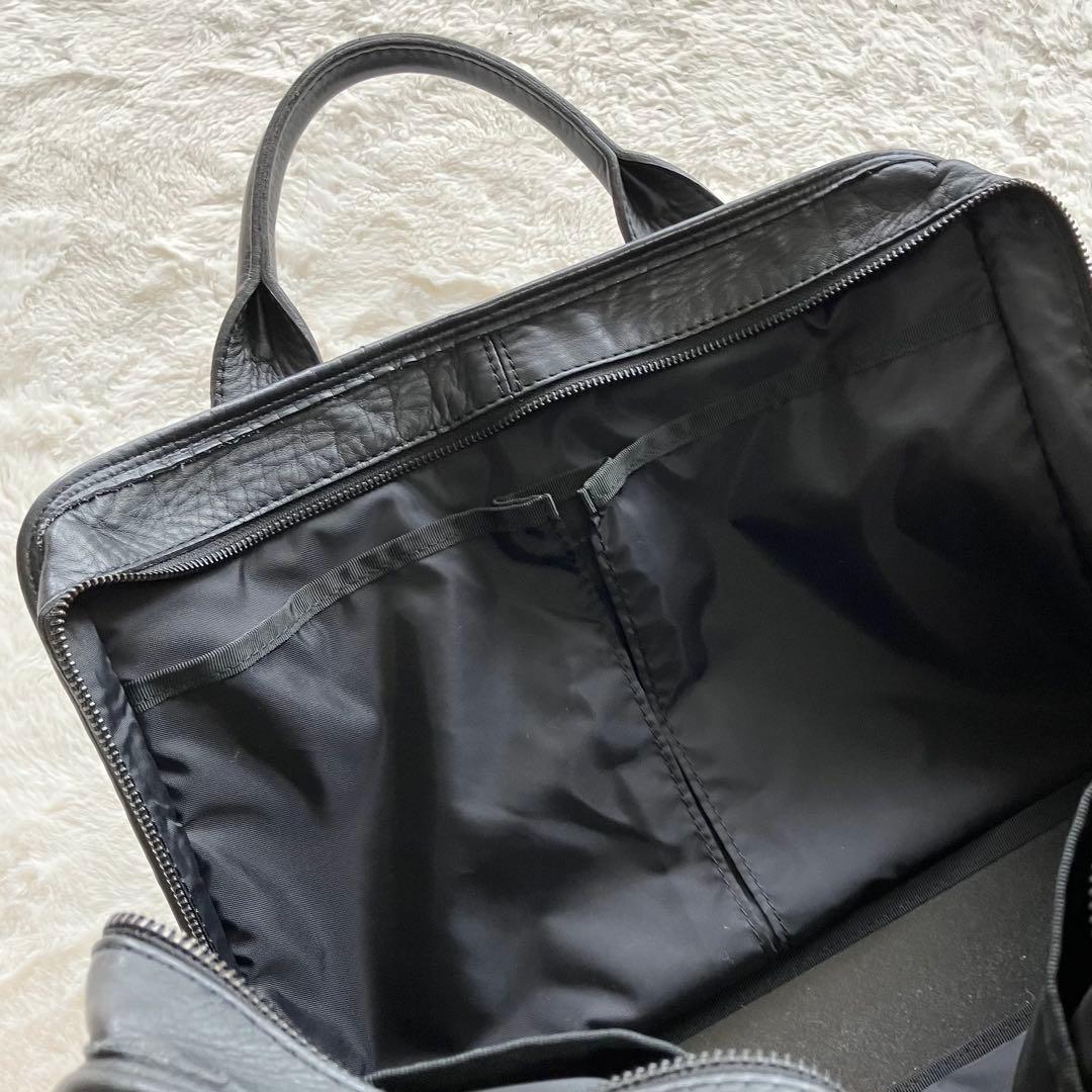 美品 PORTER バロン ブリーフケース ビジネスバッグ レザー ブラック