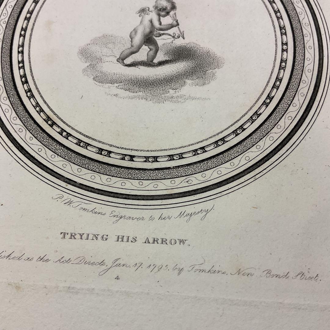 キューピットの版画（ローマの愛の神様）