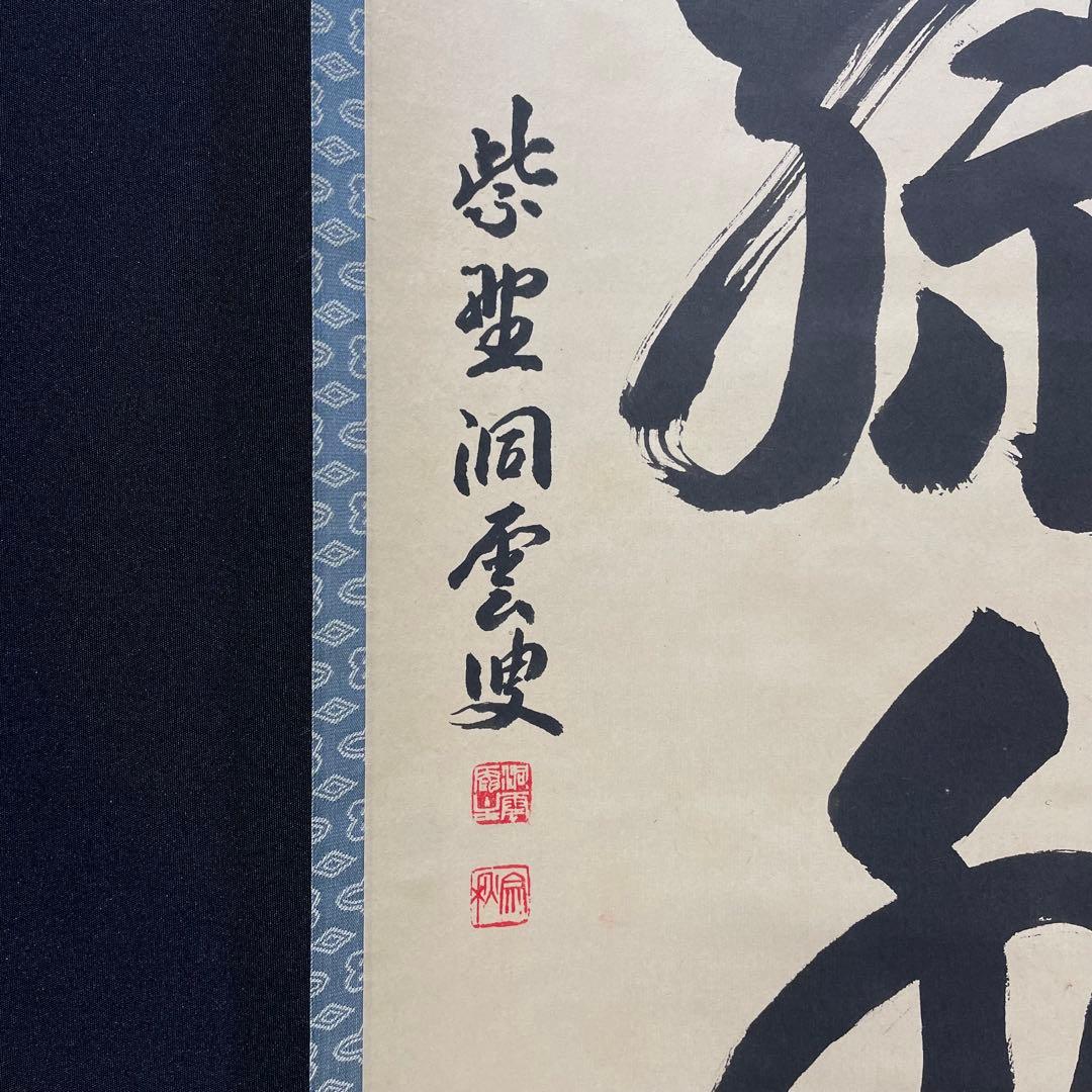 4100 紫野洞雲 「青山緑水」 共箱 肉筆 紙本 掛軸 臨済宗 大徳寺 禅語