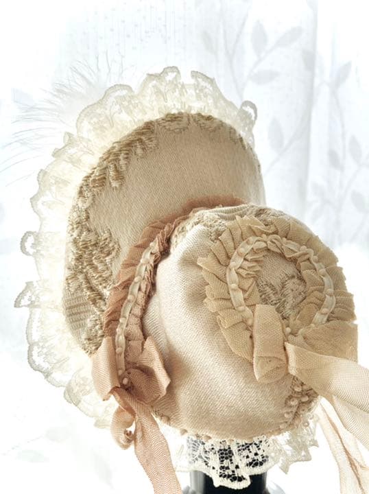 作家物ボンネット　iMda ドール アウトフィット　ハンドメイド帽子　着せ替え服