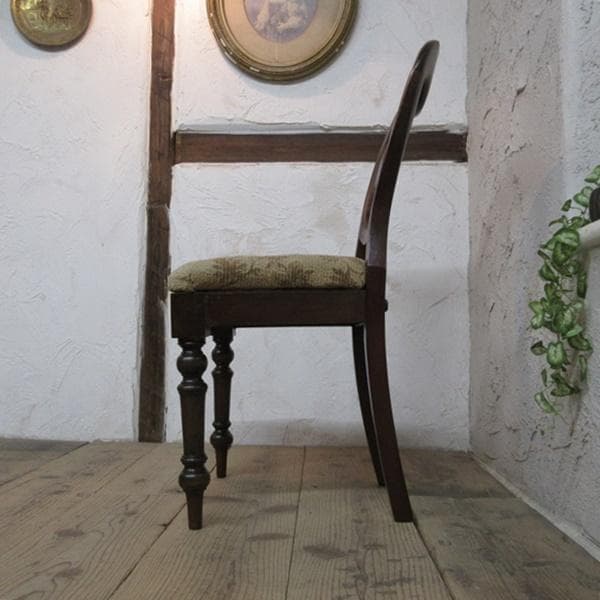 イギリス アンティーク 家具 バルーンバックチェア 椅子 イス 英国 4662d