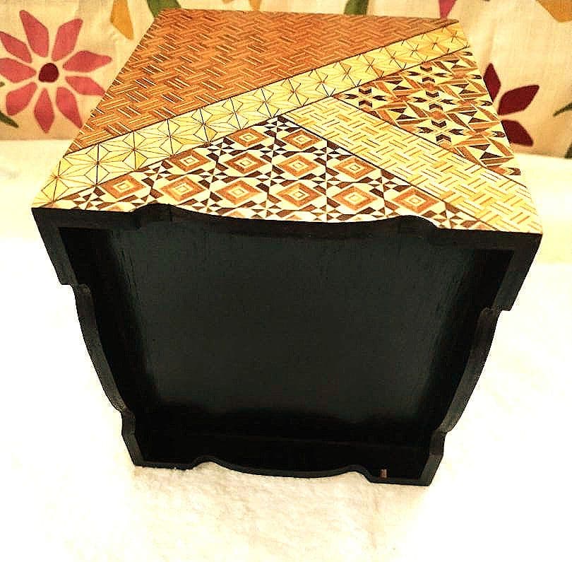 木製箱根寄木細工 ミニゴミ箱