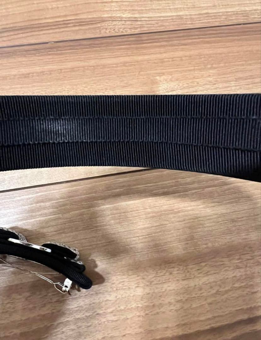 【り】Ferragamo カチューシャ　バレッタ ヴァラ　リボン 黒