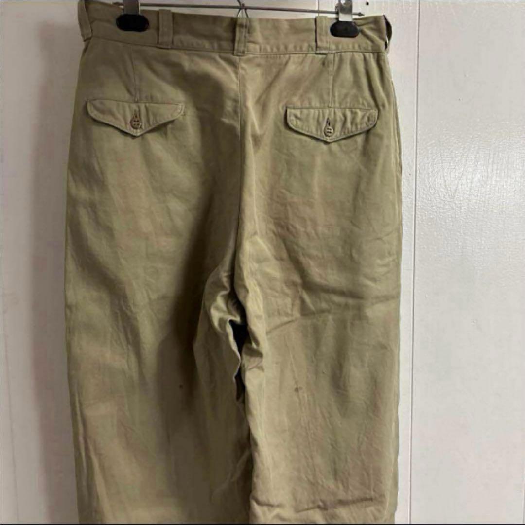 60s アルミジッパー　米軍　実物　軍チノ　COTTON サイズ32×31