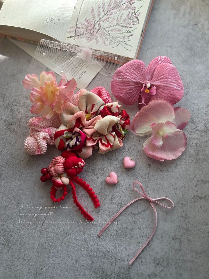 七五三　七五三髪飾り　ヘッドドレス　着物髪飾り　リメイク髪飾り　064