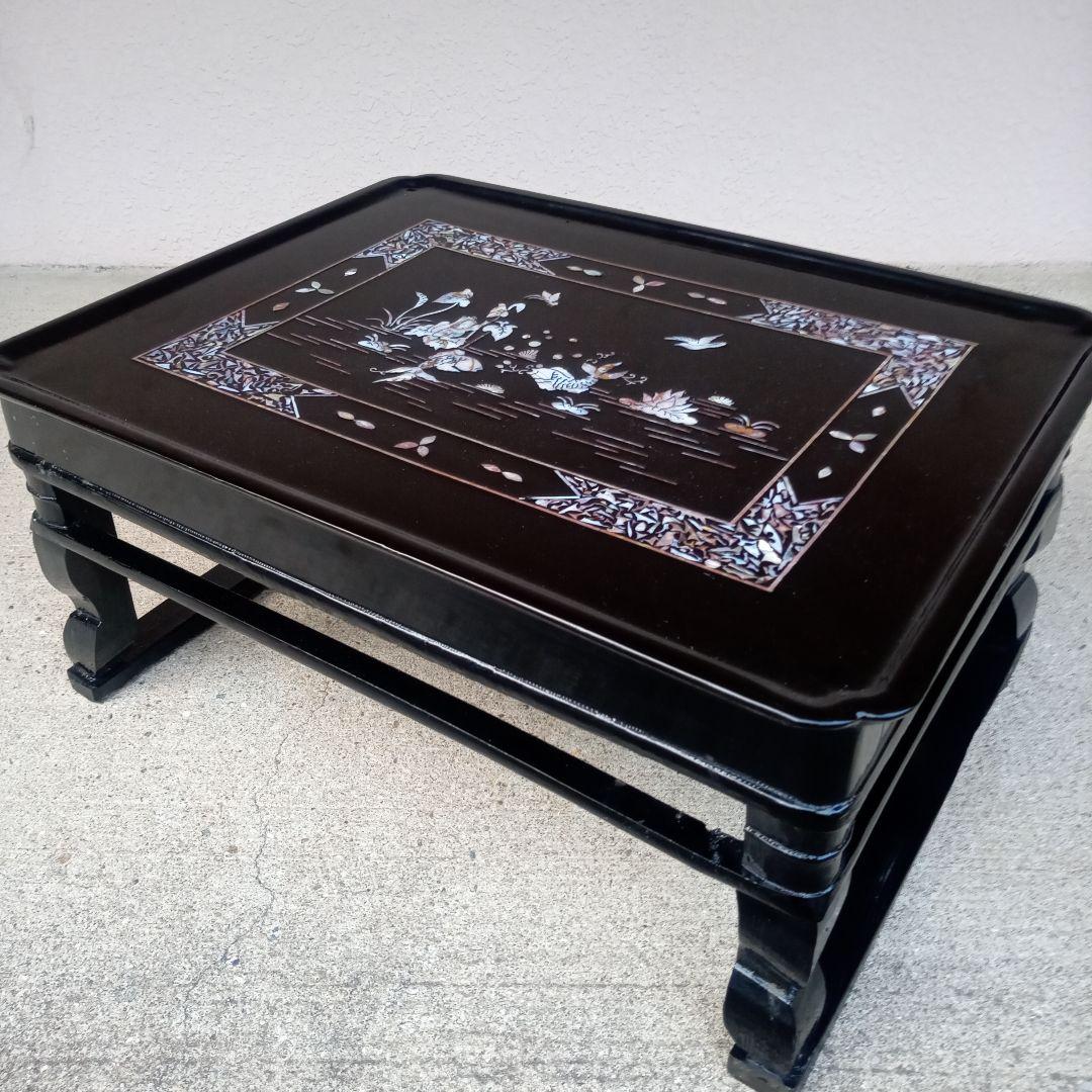 李朝螺鈿　李朝家具　四方膳　ソバン　骨董　韓国　朝鮮美術　李朝　アンティーク