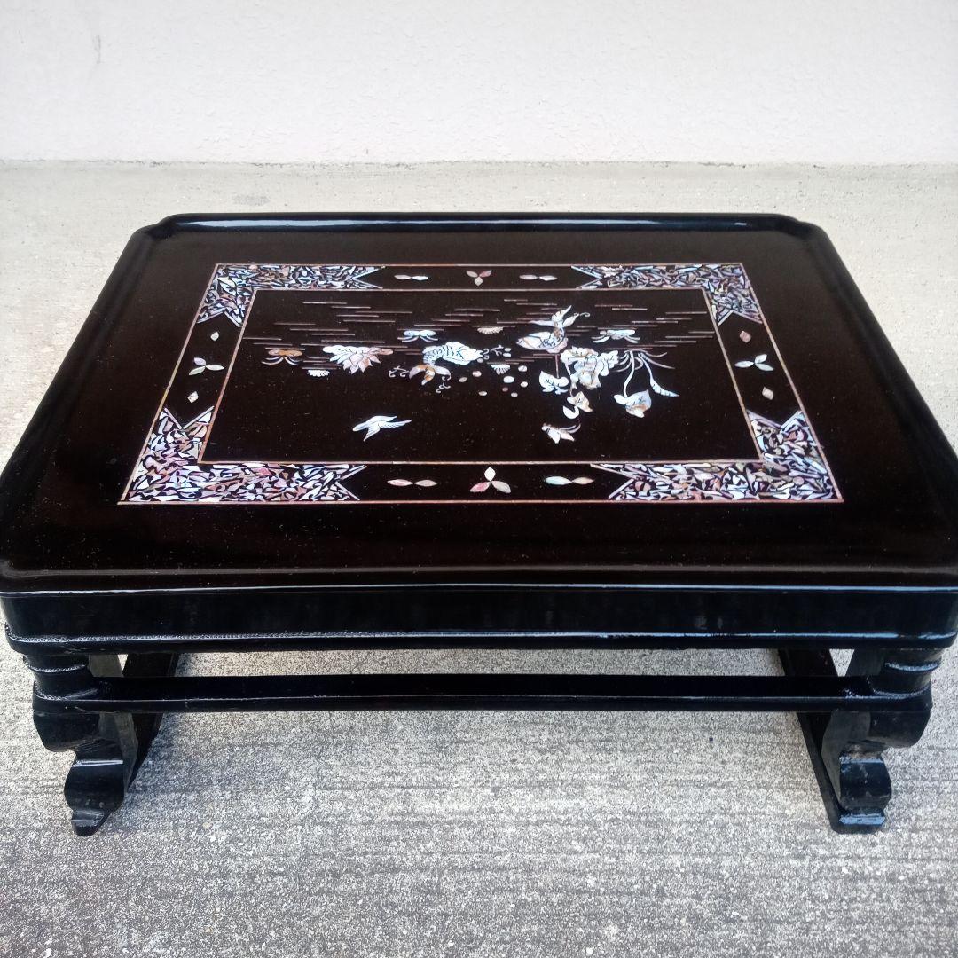 李朝螺鈿　李朝家具　四方膳　ソバン　骨董　韓国　朝鮮美術　李朝　アンティーク