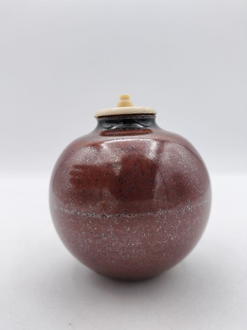 c549【新品・未使用】茶入 大名物唐物 珠光文琳写 龍喜窯 木箱 茶道具