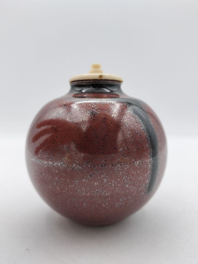 c549【新品・未使用】茶入 大名物唐物 珠光文琳写 龍喜窯 木箱 茶道具