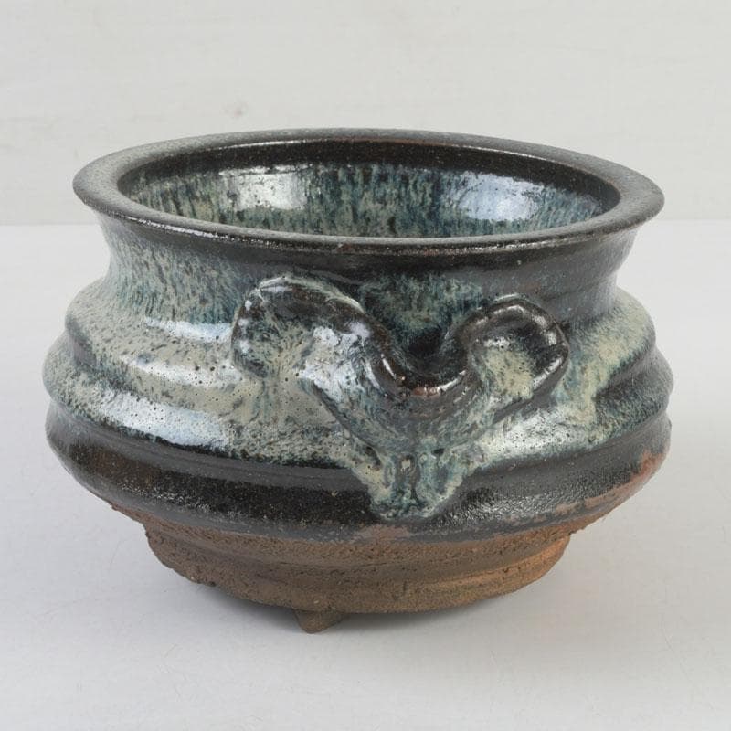 北大路魯山人作　唐津焼　双耳壷　小山冨士夫(古山子)書付箱　V　9676