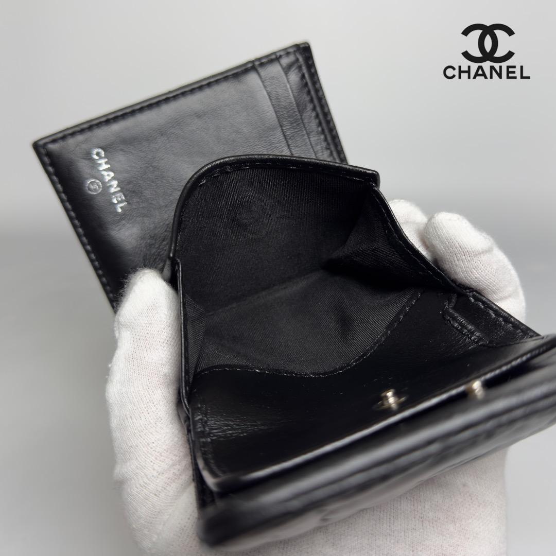 正規品　美品　CHANEL シャネル　カメリア　エンボス　Wホック　三つ折り財布