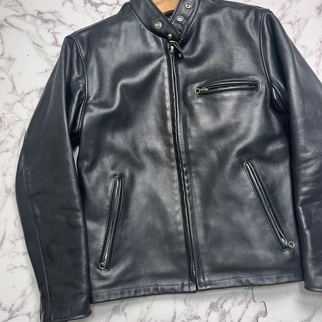 希少モデル✨【米国製】schott AT641 シングルライダース 38 黒