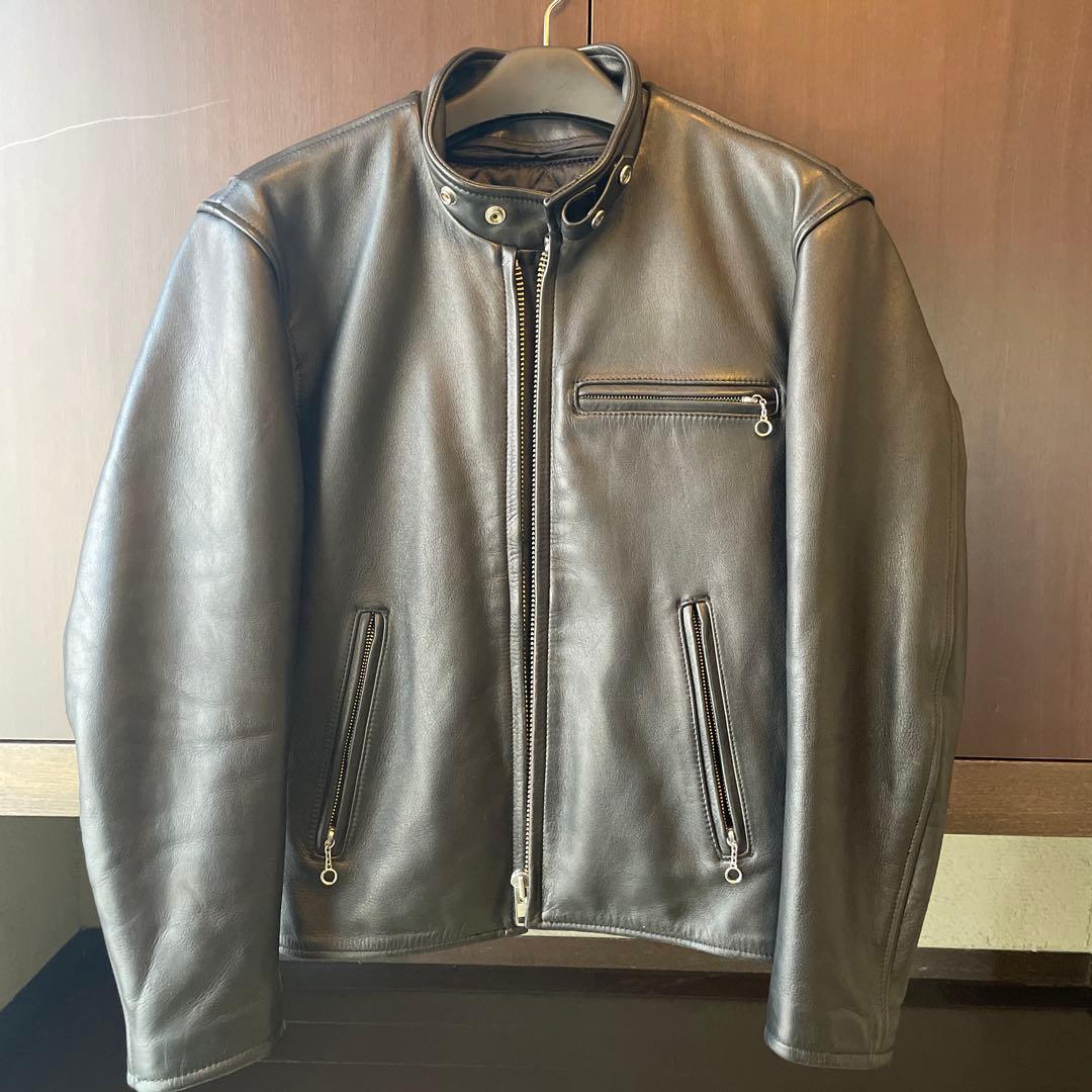 ブラックシングルライダースジャケット NANKAI製 バイク