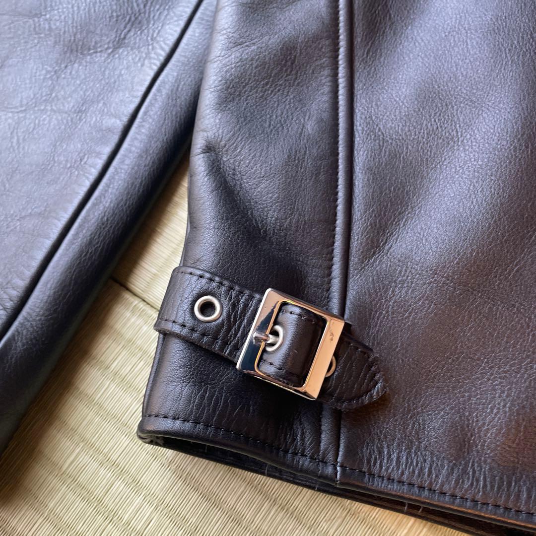 ブラックシングルライダースジャケット NANKAI製 バイク