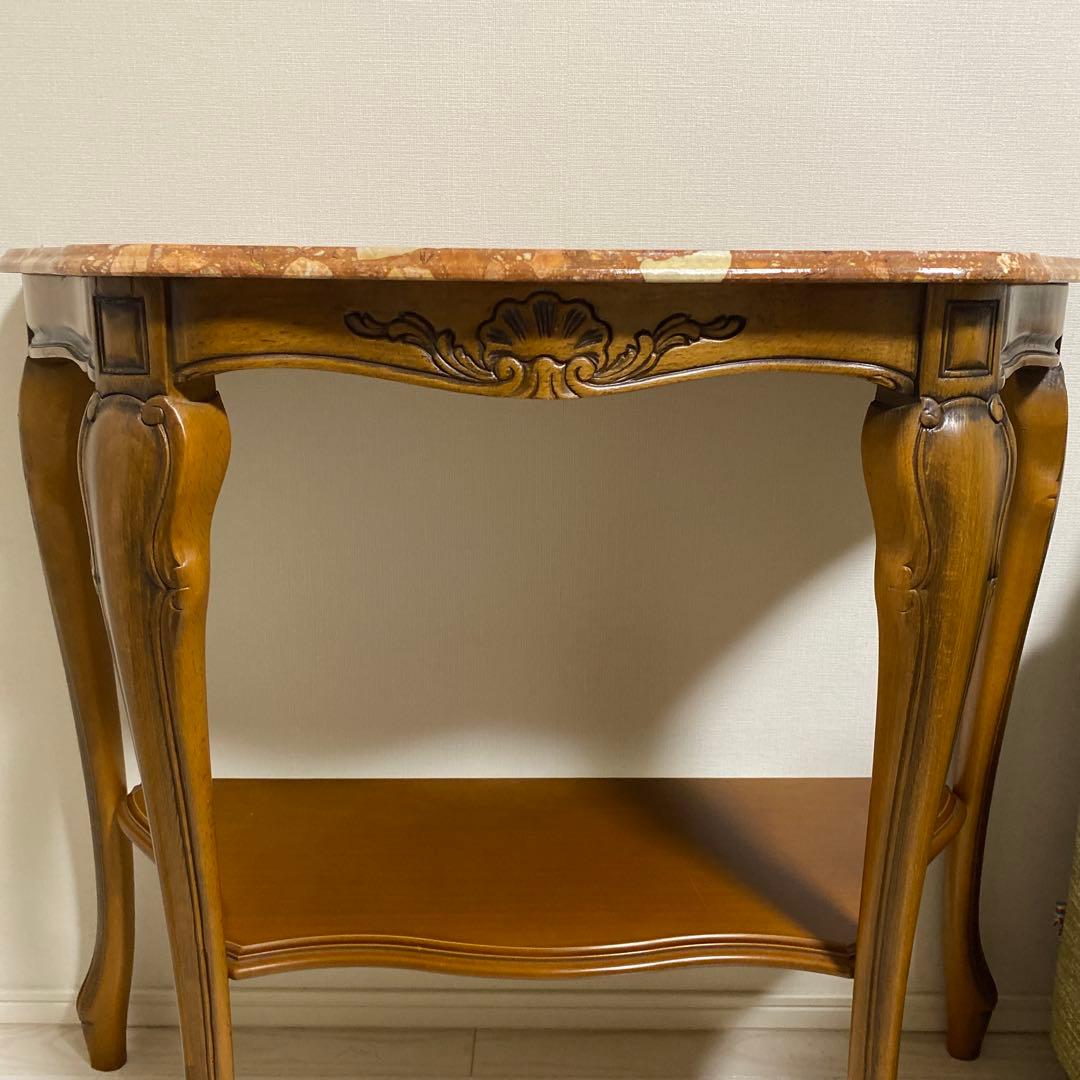 イタリア家具　猫足　飾り棚　大理石