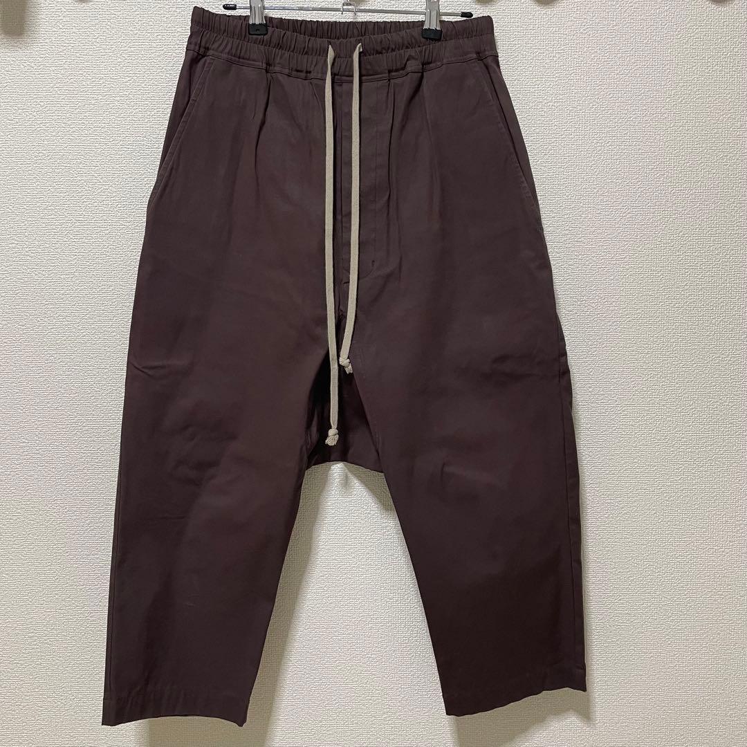 【早い者勝ち！】rick owensダークブラウン サルエルパンツ ゴムウエスト