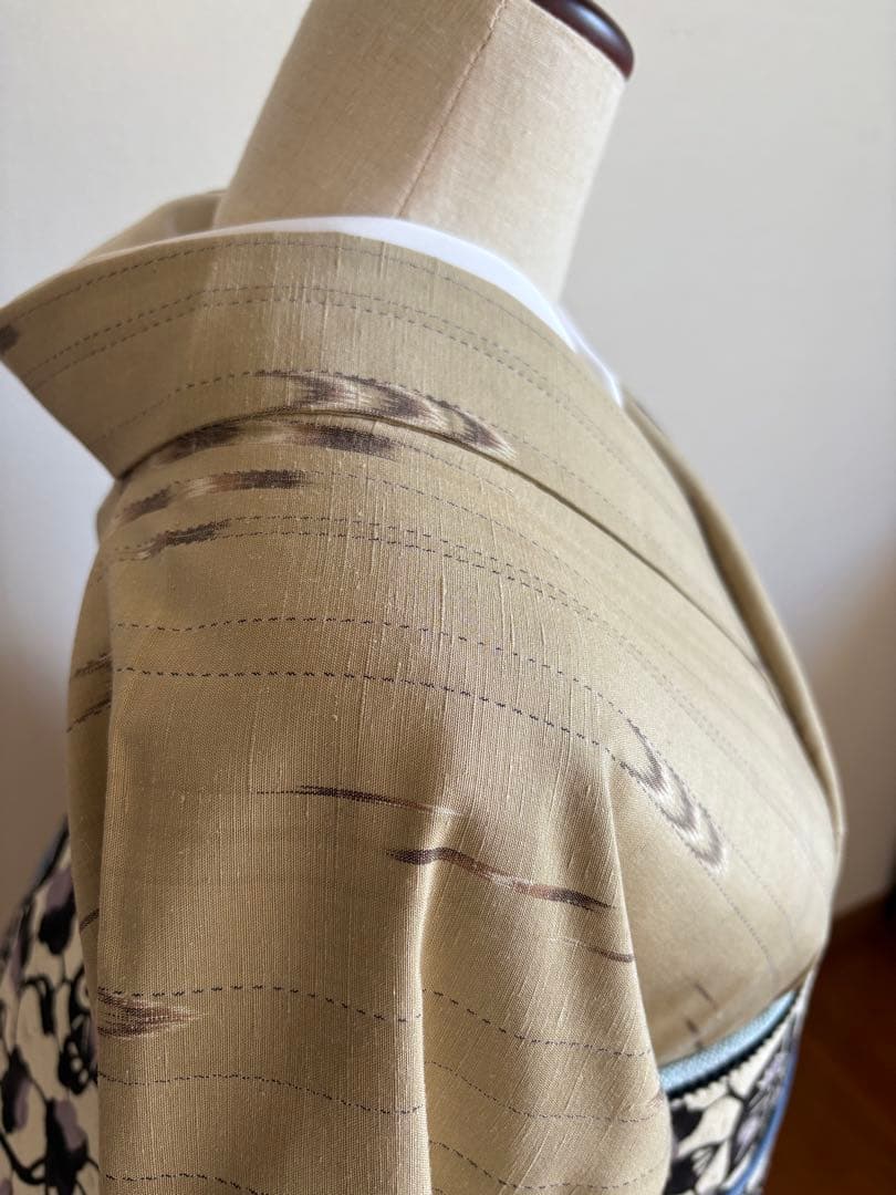 ❤️natural colorの正絹紬　新品畳紙付き　美品　トールサイズ